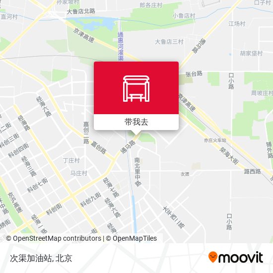 次渠加油站地图