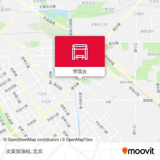 次渠加油站地图
