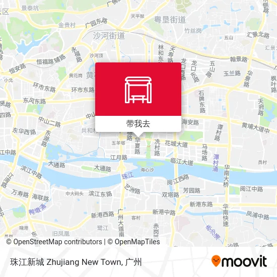 珠江新城 Zhujiang New Town地图