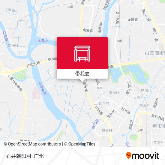 在地图上查看石井朝阳村,广州