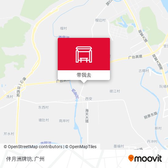 伴月洲牌坊地图