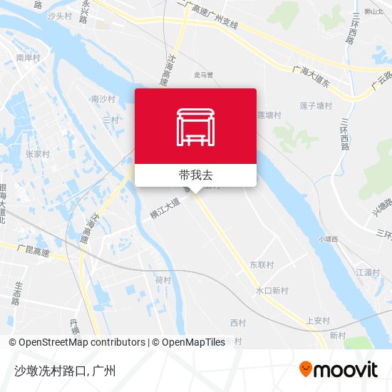 沙墩冼村路口地图