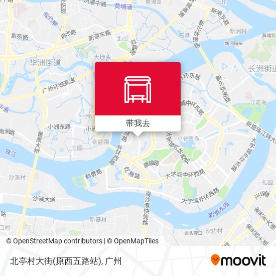 北亭村大街(原西五路站)地图