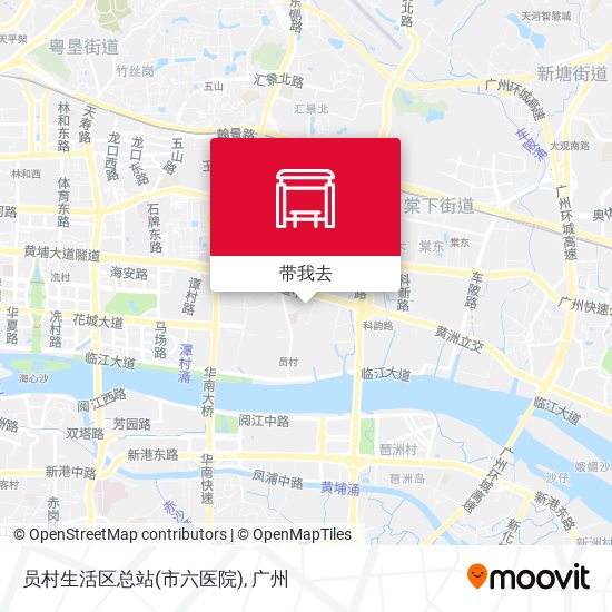 员村生活区总站(市六医院)地图