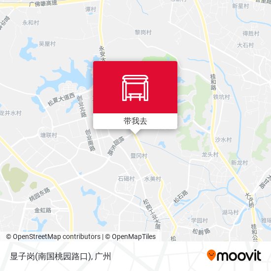 显子岗(南国桃园路口)地图