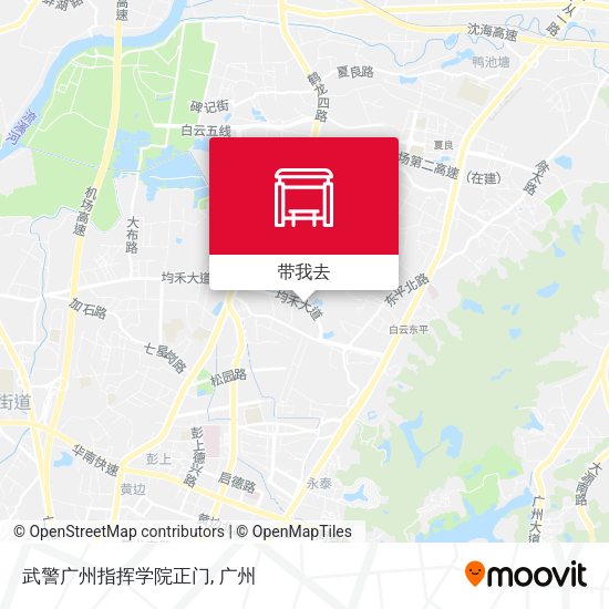 武警广州指挥学院正门地图