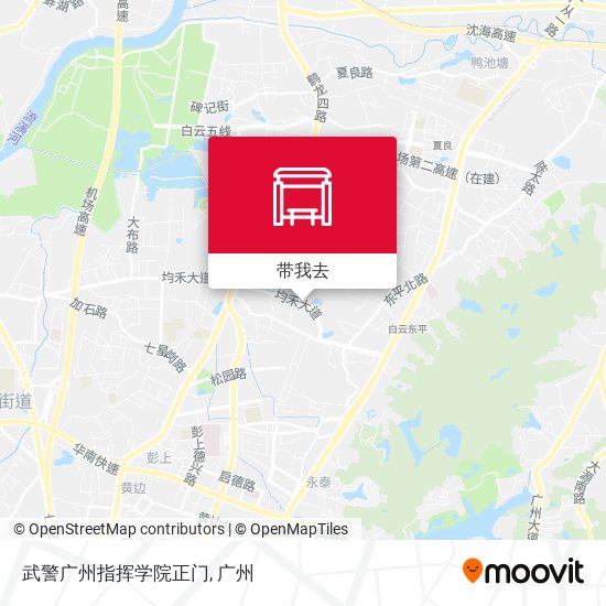 武警广州指挥学院正门地图