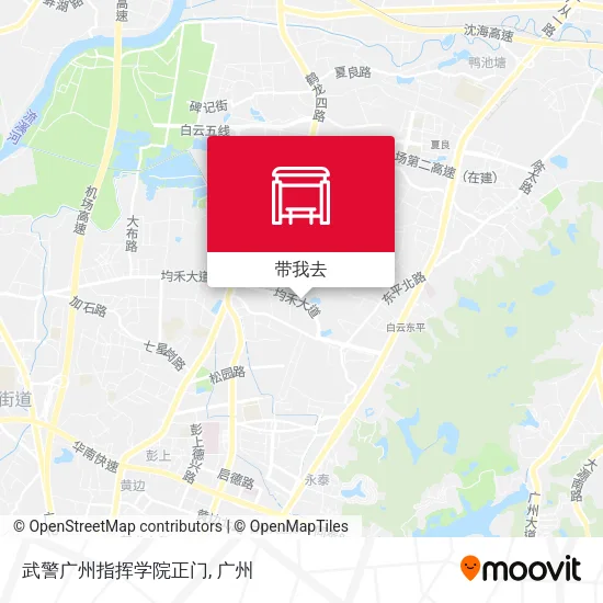 武警广州指挥学院正门地图