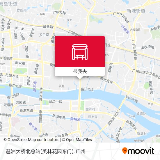 琶洲大桥北总站(美林花园东门)地图