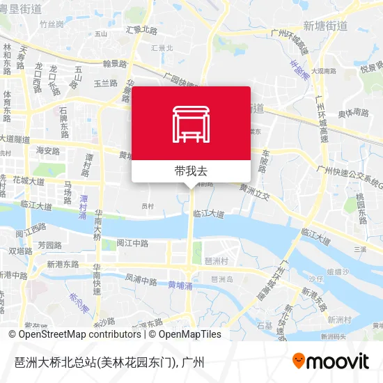 琶洲大桥北总站(美林花园东门)地图