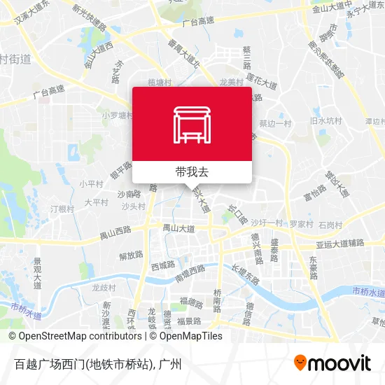 百越广场西门(地铁市桥站)地图