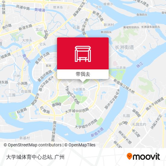 大学城体育中心总站地图