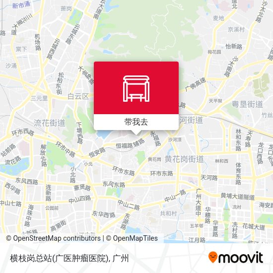 横枝岗总站(广医肿瘤医院)地图