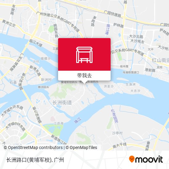 长洲路口(黄埔军校)地图