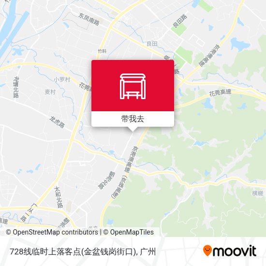 728线临时上落客点(金盆钱岗街口)地图