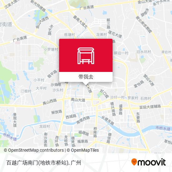 百越广场南门(地铁市桥站)地图