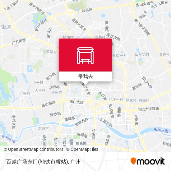 百越广场东门(地铁市桥站)地图