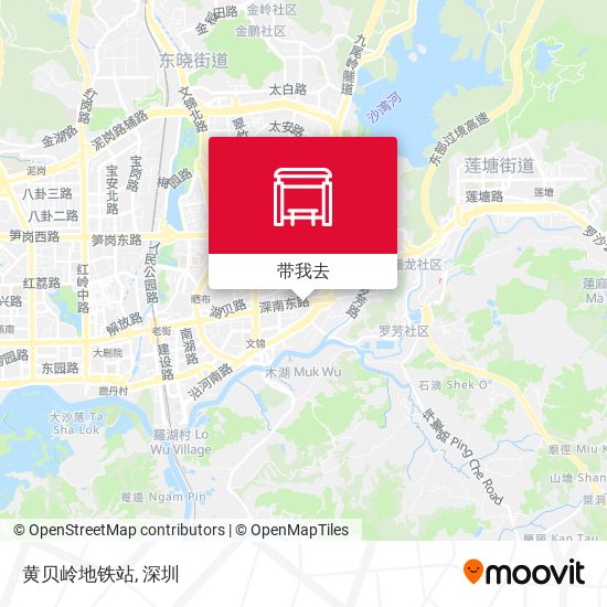 黄贝岭地铁站地图