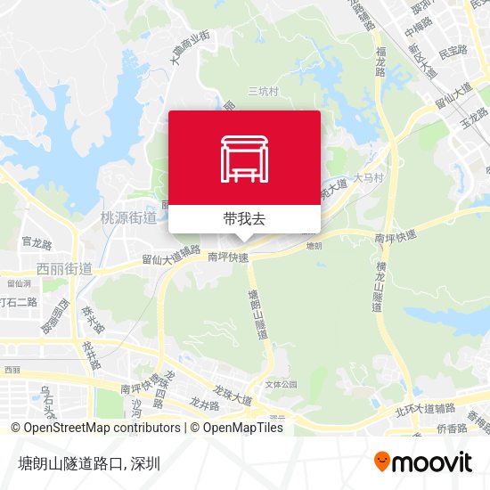 塘朗山隧道路口地图