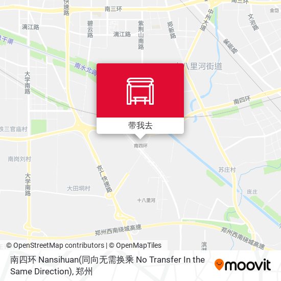 南四环 Nansihuan(同向无需换乘 No Transfer In the Same Direction)地图