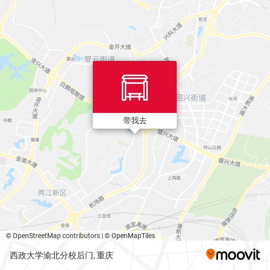 西政大学渝北分校后门地图