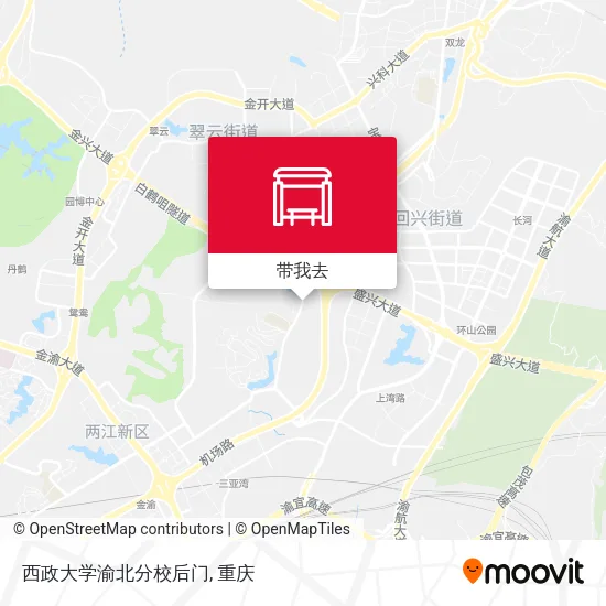 西政大学渝北分校后门地图