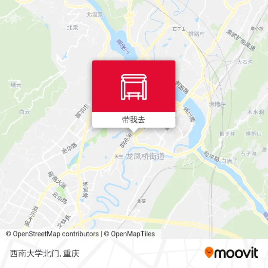 西南大学北门地图