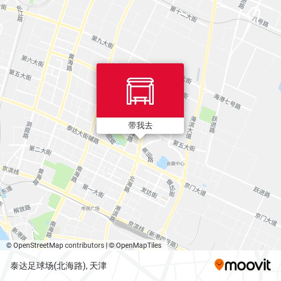 泰达足球场(北海路)地图