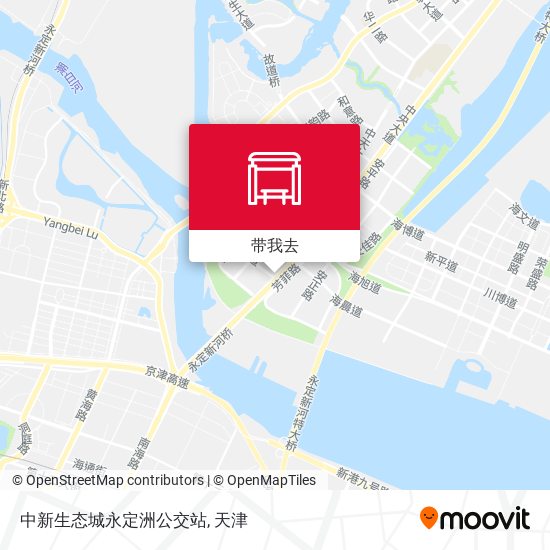中新生态城永定洲公交站地图