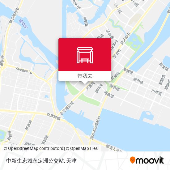 中新生态城永定洲公交站地图