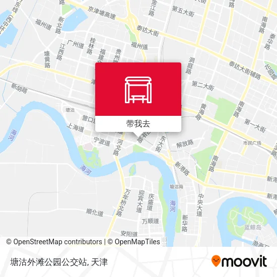 塘沽外滩公园公交站地图