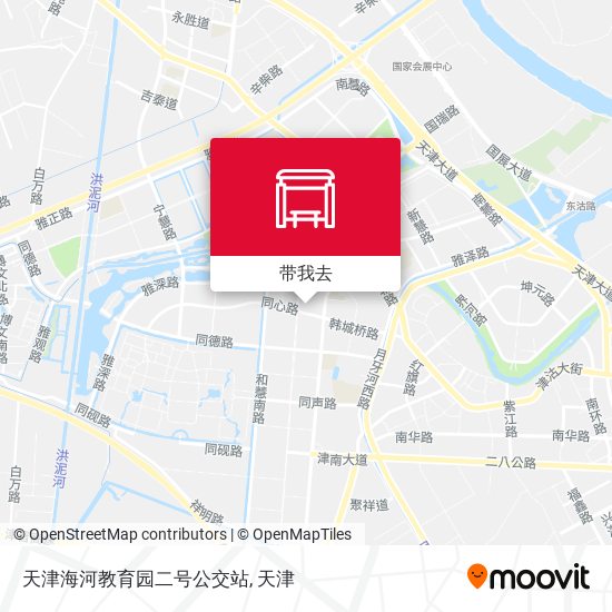 天津海河教育园二号公交站地图