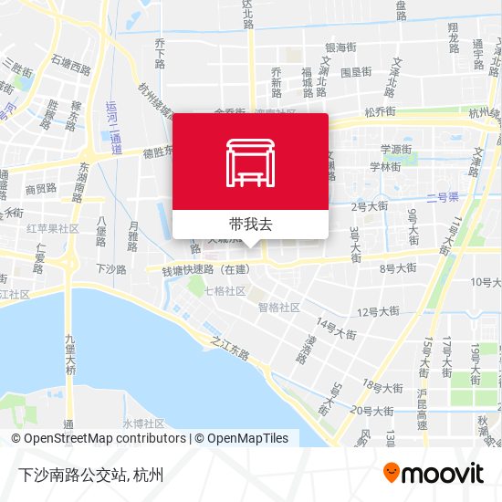下沙南路公交站地图