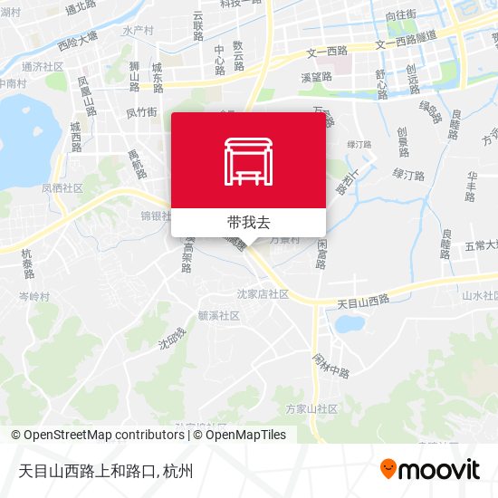 天目山西路上和路口地图