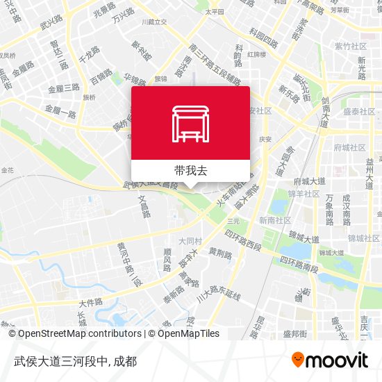 武侯大道三河段中地图