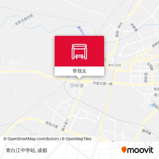 青白江中学站地图