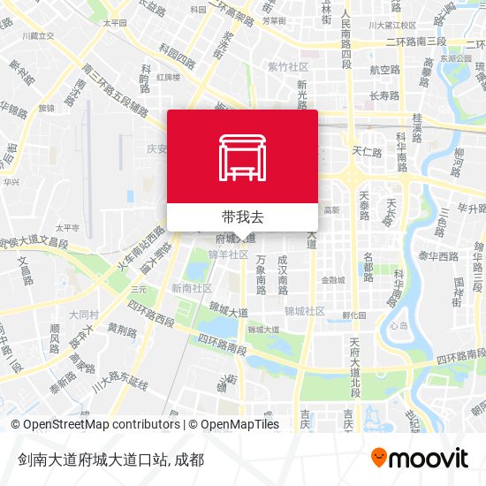 剑南大道府城大道口站地图