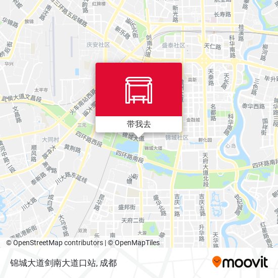 锦城大道剑南大道口站地图