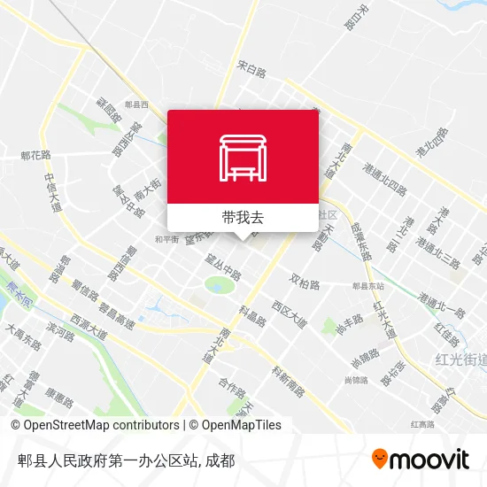 郫县人民政府第一办公区站地图