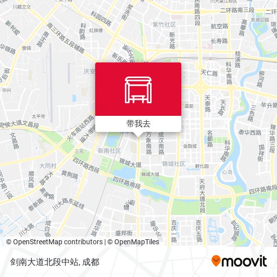 剑南大道北段中站地图