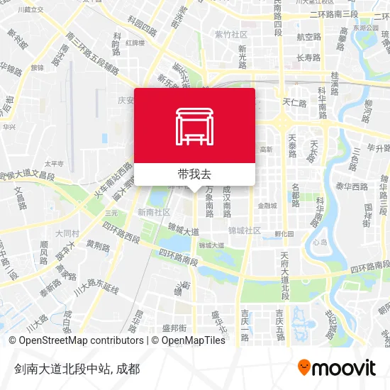剑南大道北段中站地图