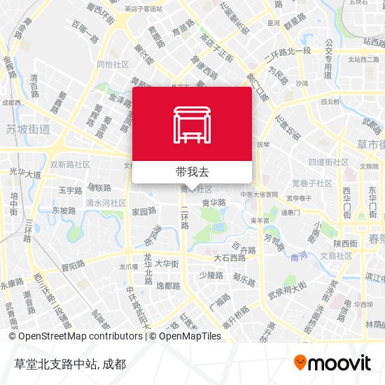 草堂北支路中站地图