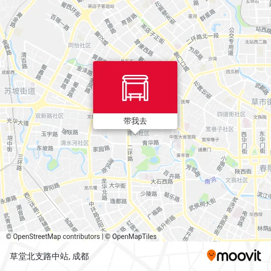 草堂北支路中站地图