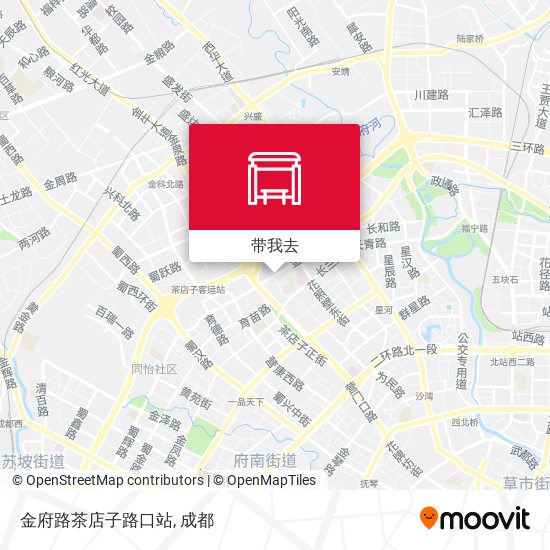 金府路茶店子路口站地图