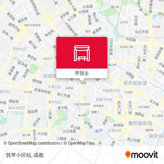 抚琴小区站地图