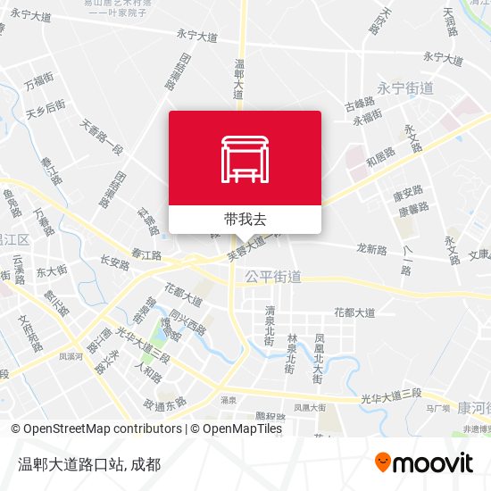 温郫大道路口站地图