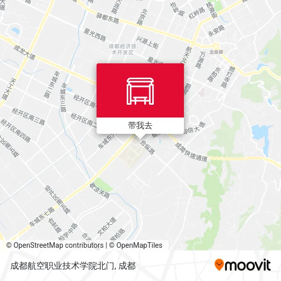 成都航空职业技术学院北门地图