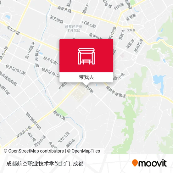 成都航空职业技术学院北门地图