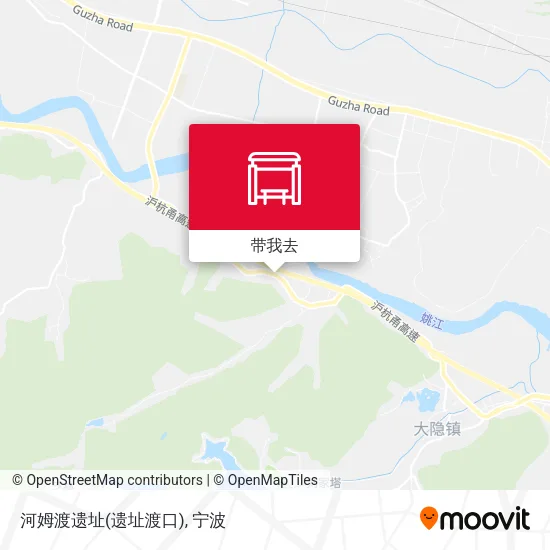 河姆渡遗址(遗址渡口)地图