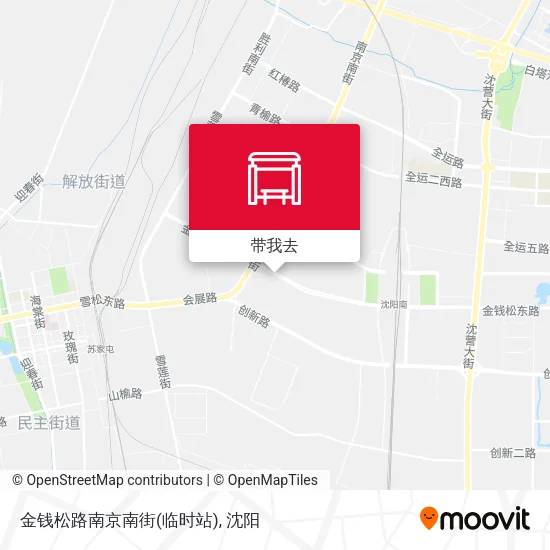 金钱松路南京南街(临时站)地图